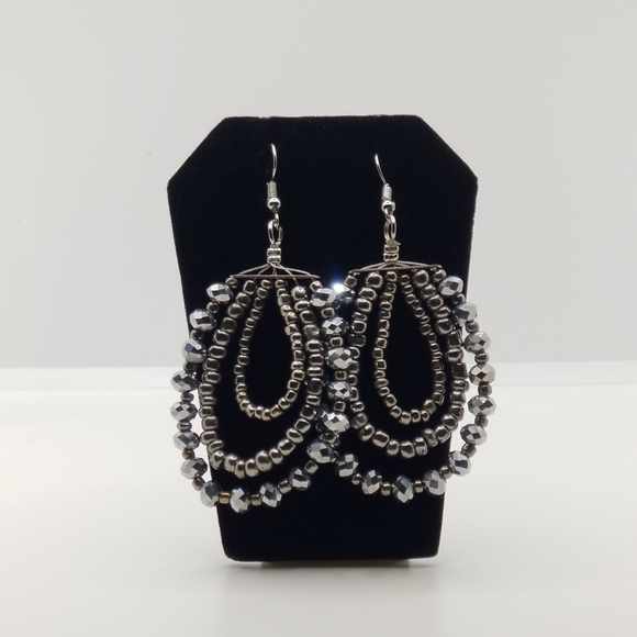 Silver Hoop Earrings - Picture 2 of 2